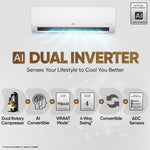 Load image into Gallery viewer, LG 3 Star (2.0 Ton) Split AC with AI Convertible 6-in-1 Cooling.