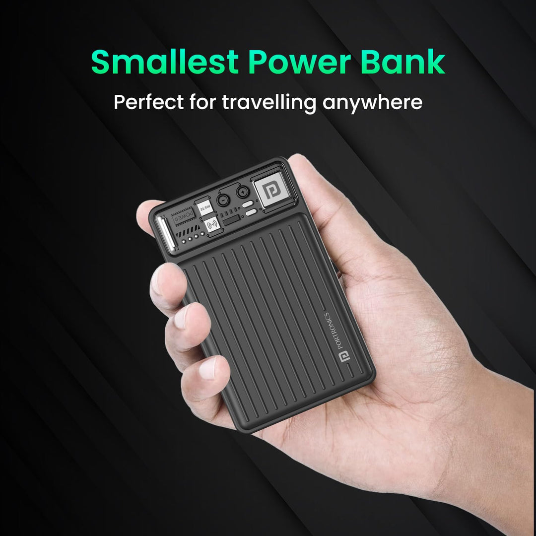 Portronics Luxcell Wireless Mini 10K - 10000mAh 22.5W Fast Charging Power Bank