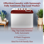 Load image into Gallery viewer, Samsung 7 kg 5 Star Semi-Automatic Top Load Washing Machine (WT70C3000RR/TL)