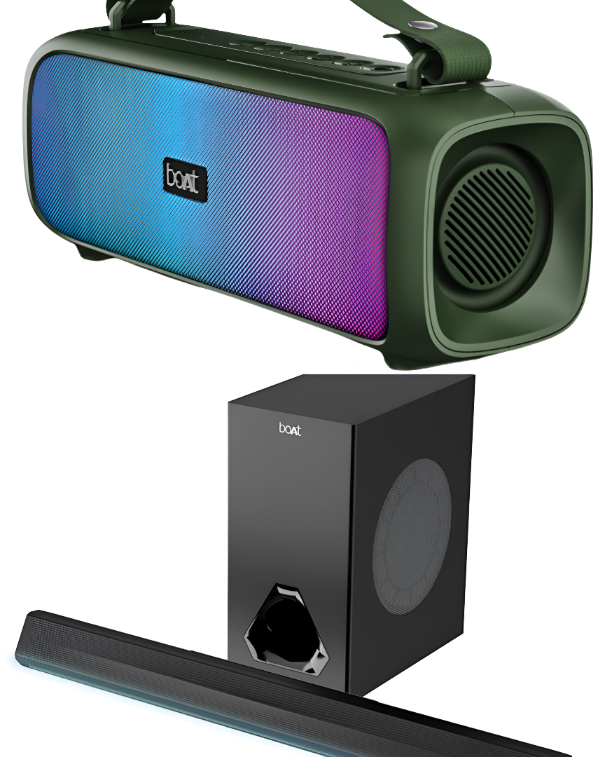 "Boat-Aavante Bar Aura Bluetooth + Stone 580 Bluetooth Speaker {डबल धमाका साउंड का — Boat के साथ हर बीट शानदार!} "