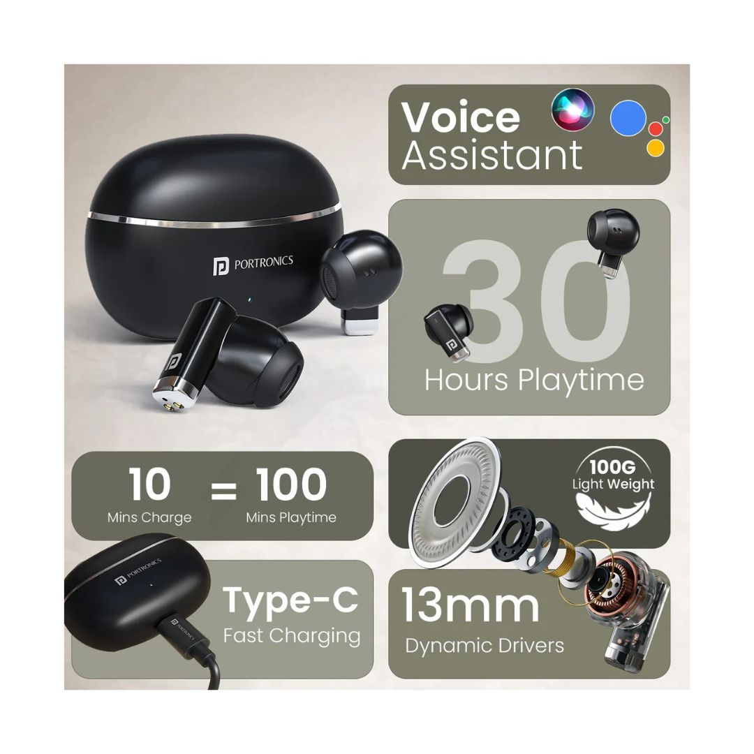 Portronics Twins One In-Ear Earbuds