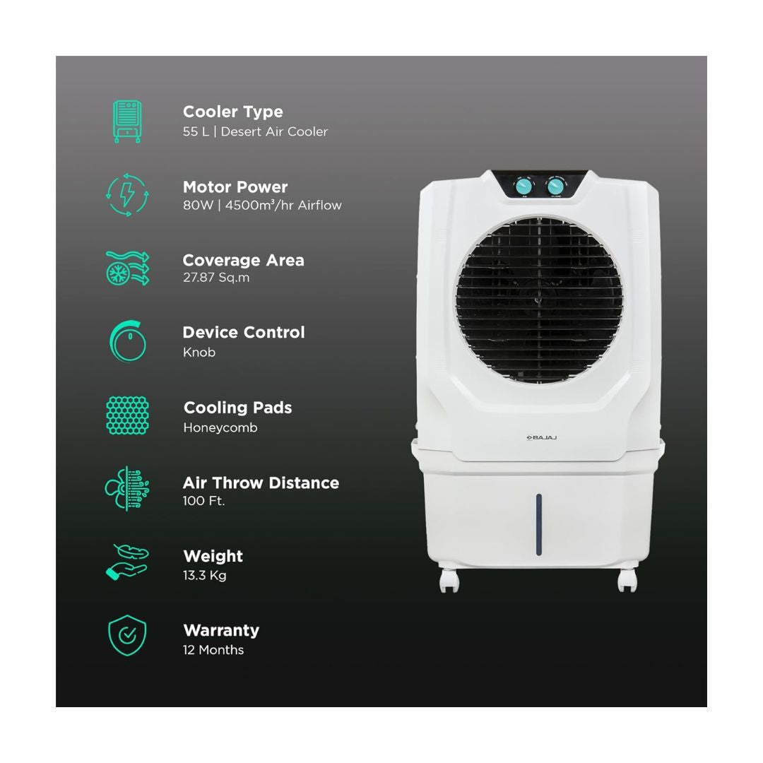 BAJAJ Desert Air Cooler Shield Specter 56 Ltr