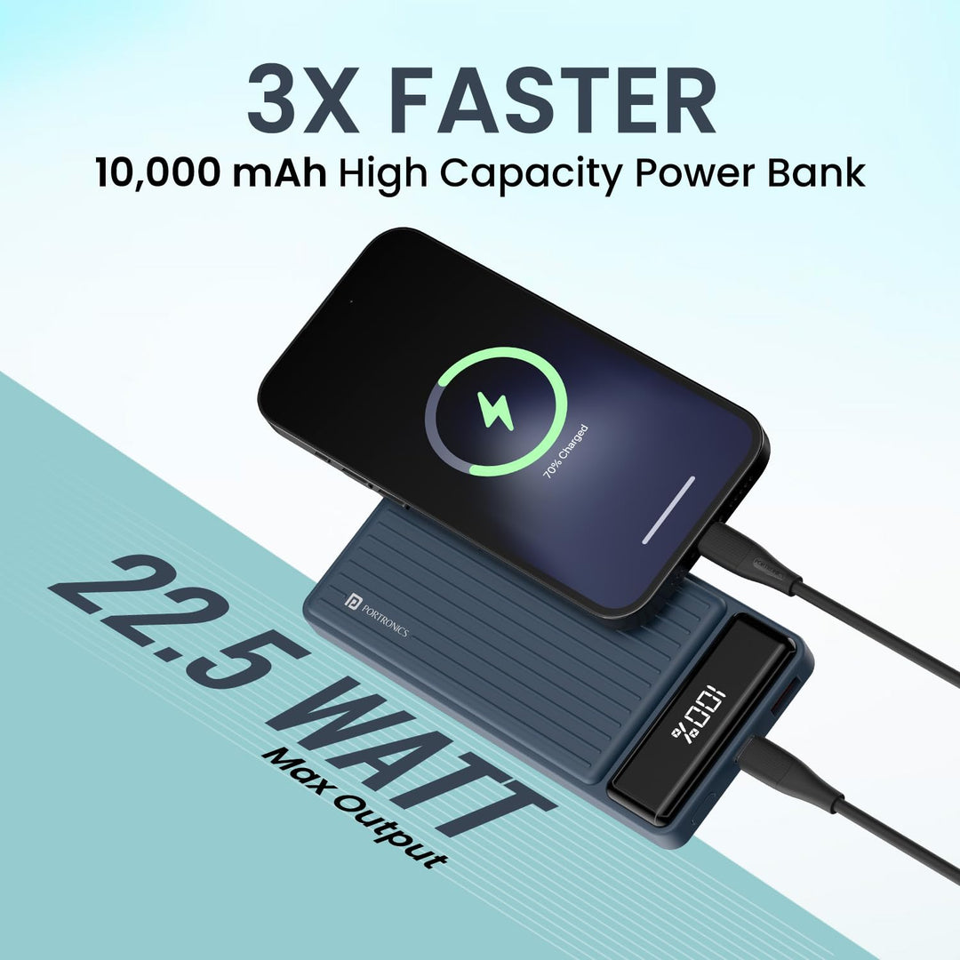 Portronics Luxcell B 10K 10000mAh 22.5W Fast Charging Power Bank