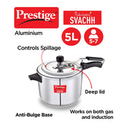 Prestige Nakshatra Plus Svachh Aluminium Straight Wall 5L Pressure Cooker.