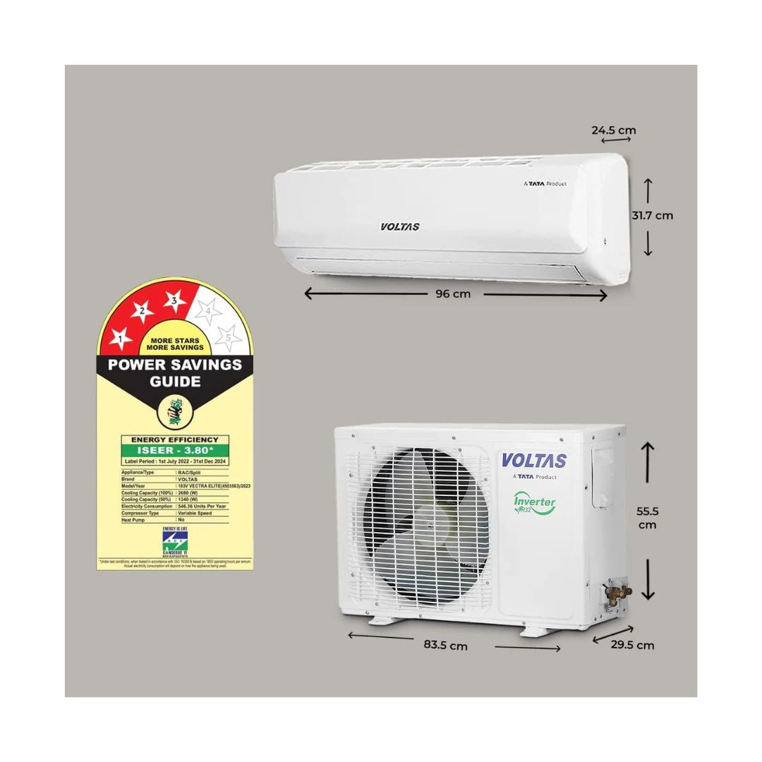 VOLTAS 1 TON 3 STAR INVERTER SPLIT AC (123V VECTRA)