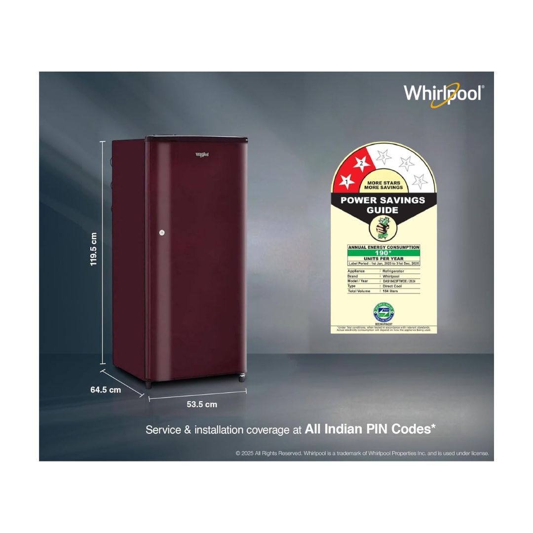Whirlpool Ref 184 L Direct Cool Single Door 2 Star-72498