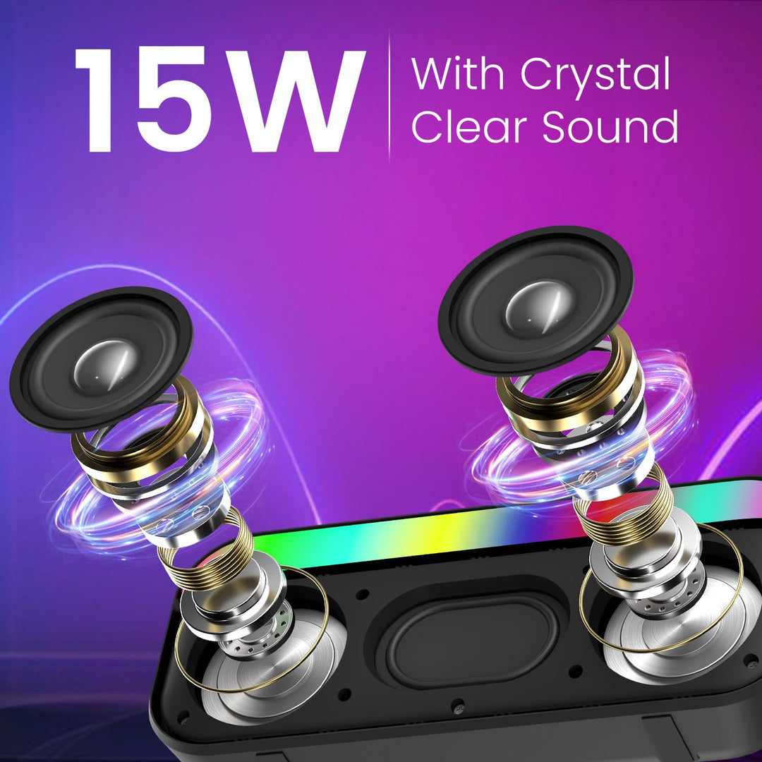 Portronics Plugs 3 - 15W Wireless Speaker with RGB Lights