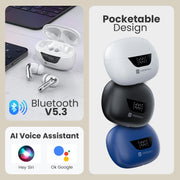 Portronics Harmonics Twins 28 Smart TWS Bluetooth Earbuds.