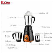 Rico Mixer Grinder - 550W.