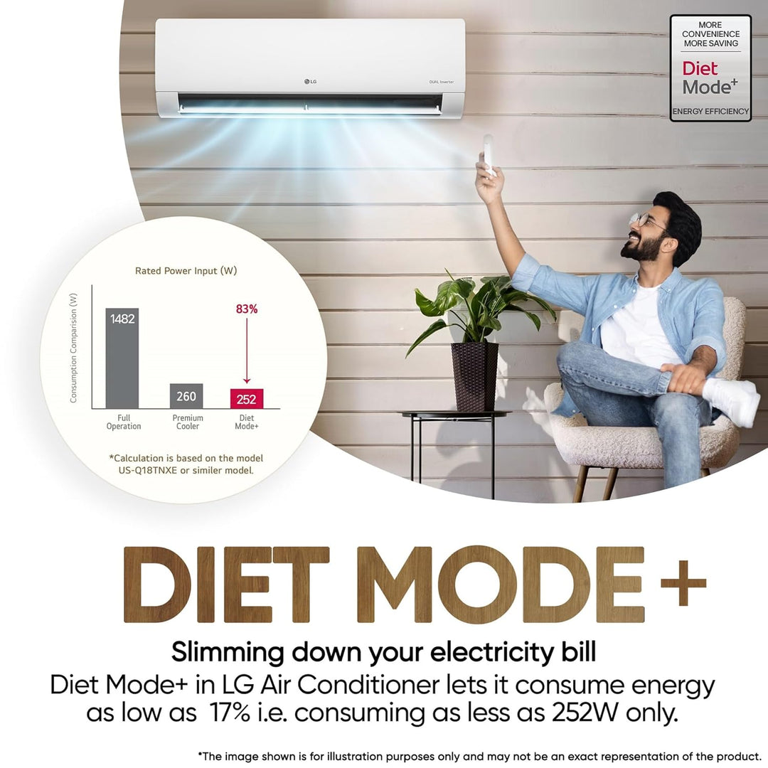 LG 3 Star (1.0 Ton) Split AC – 2025 Model