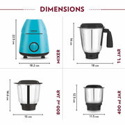 Borosil Dura Mixer Grinder 500W