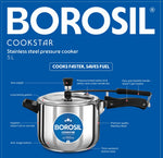 Load image into Gallery viewer, Borosil Stainless Steel Pressure Cooker 5L
