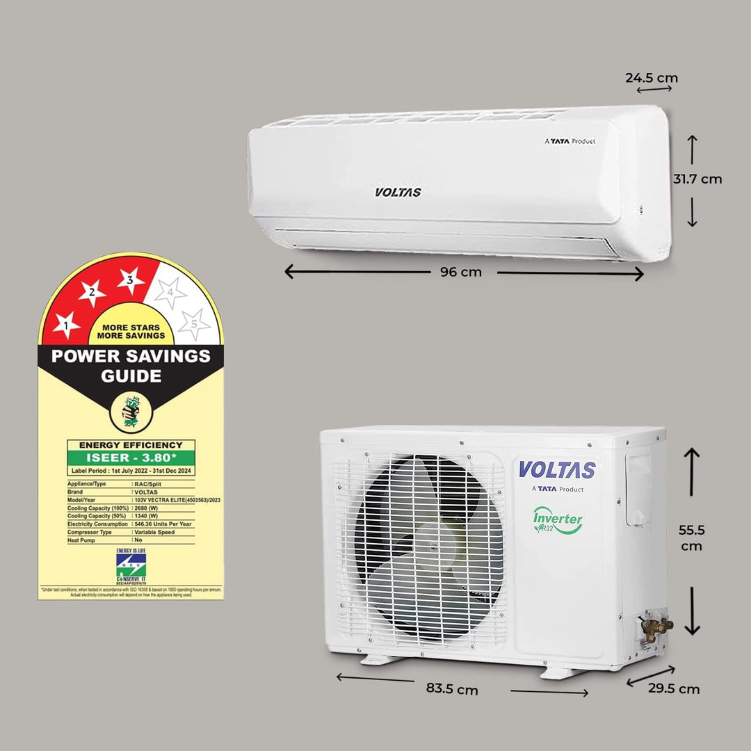 VOLTAS 1 TON 3 STAR INVERTER SPLIT AC (123V VECTRA)